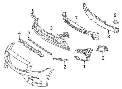 2023 Mercedes-Benz E450 Bumper & Components - Front Diagram 6