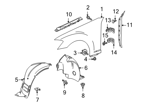 2007 Mercedes-Benz S550 Fender & Components