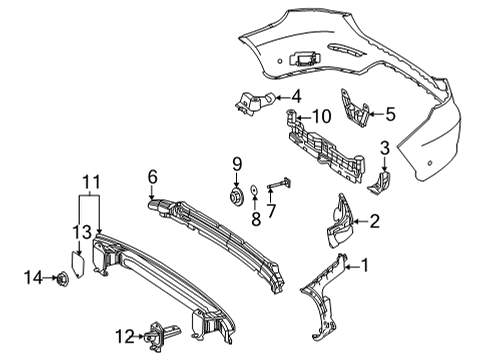 2020 Mercedes-Benz GLC43 AMG Bumper & Components - Rear Diagram 4