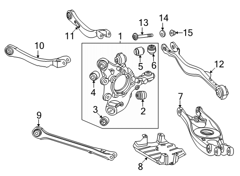 2025 Mercedes-Benz GLC63 AMG S E Performance Rear Suspension Components Diagram 2