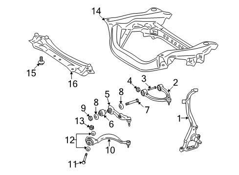 2012 Mercedes-Benz S65 AMG Front Suspension Components Diagram 4