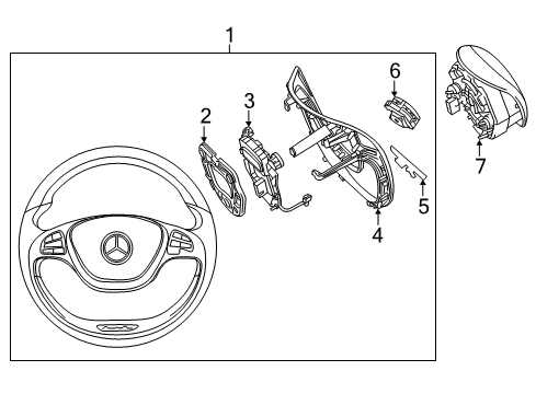 2017 Mercedes-Benz S63 AMG Steering Wheel & Trim Diagram 3