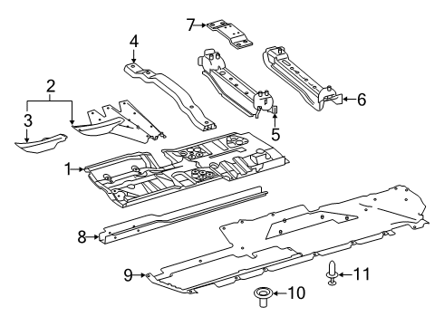 2018 Mercedes-Benz S560 Floor & Rails Diagram 2