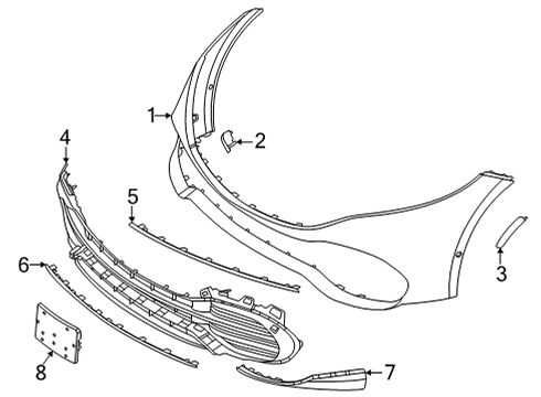 2023 Mercedes-Benz EQS 450 Bumper & Components - Front Diagram