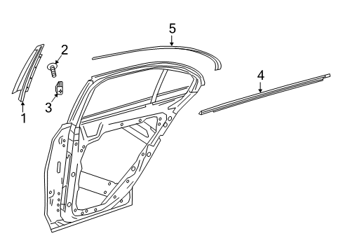 2020 Mercedes-Benz E53 AMG Exterior Trim - Rear Door Diagram