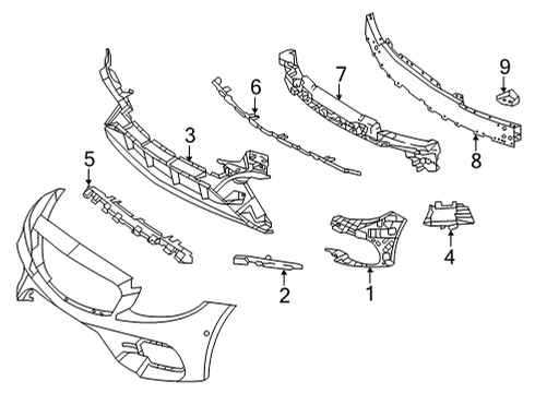 2023 Mercedes-Benz E450 Bumper & Components - Front Diagram 5