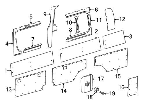 2025 Mercedes-Benz Sprinter 3500XD Interior Trim - Side Panel Diagram 6