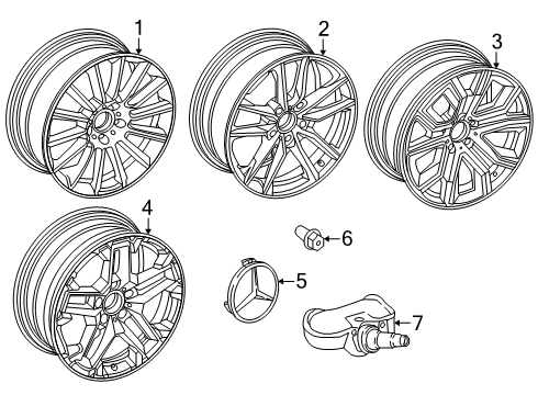 2025 Mercedes-Benz G550 SPOKE WHEEL Diagram for 465-401-23-00-7X43