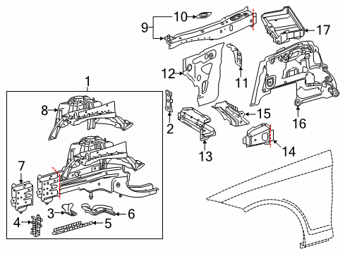 2021 Mercedes-Benz CLS53 AMG Upper Rail Diagram for 213-630-32-02