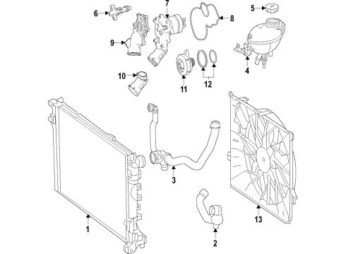 2020 Mercedes-Benz S560 Radiator & Components Diagram 6