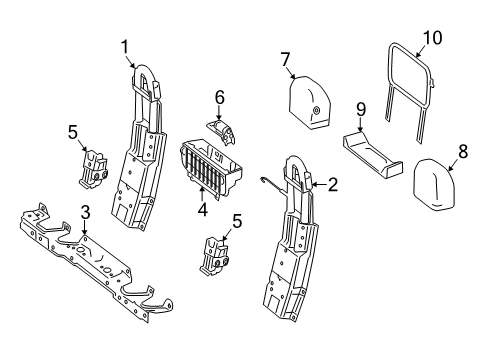 2011 Mercedes-Benz E350 Roll Bar & Headrest Assembly