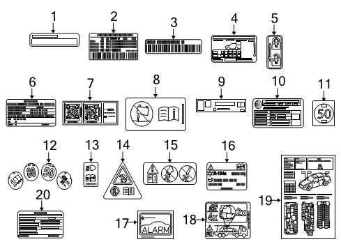 2017 Mercedes-Benz E43 AMG INFORMATION LABEL Diagram for 276-221-44-00