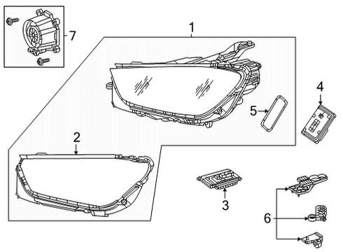 2021 Mercedes-Benz GLE53 AMG SUV Headlamp Components