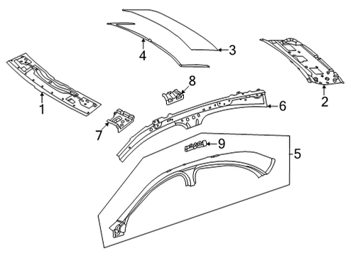 2023 Mercedes-Benz C43 AMG Roof & Components Diagram 2