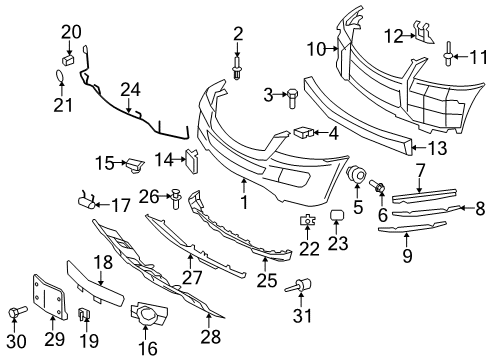 2008 Mercedes-Benz GL450 Bumper & Components - Front Diagram