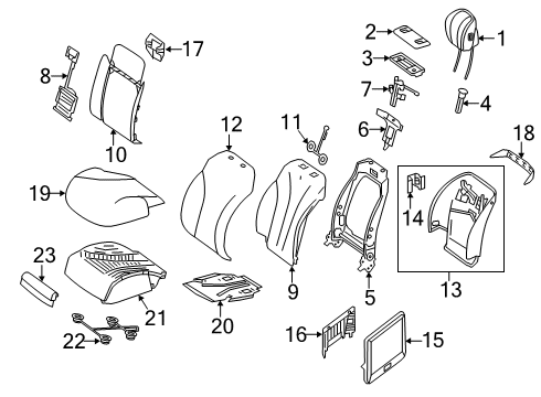 2020 Mercedes-Benz S450 Driver Seat Components Diagram 3
