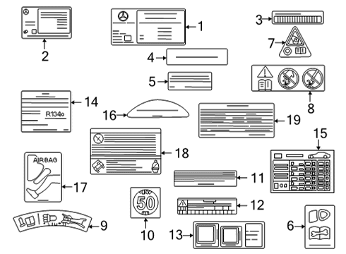 2025 Mercedes-Benz GLE53 AMG Information Labels