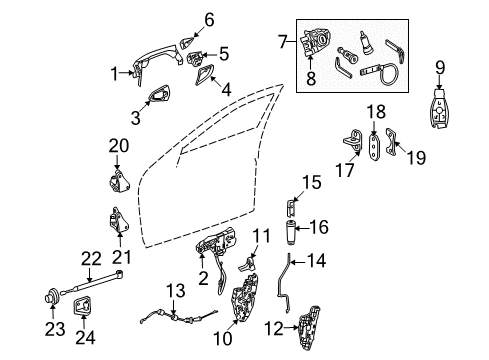 2011 Mercedes-Benz S400 Front Door Diagram