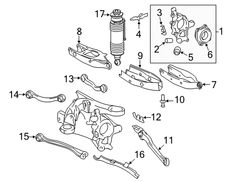 2011 Mercedes-Benz SL550 Rear Suspension Components Diagram 2