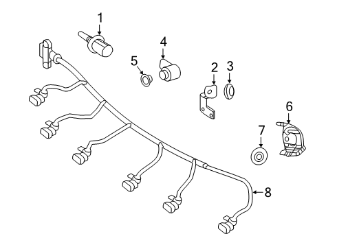 2023 Mercedes-Benz G63 AMG Electrical Components - Front Bumper Diagram