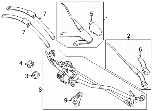 2024 Mercedes-Benz GLC300 REPAIR KIT, WIPER BLADE Diagram for 254-820-38-01