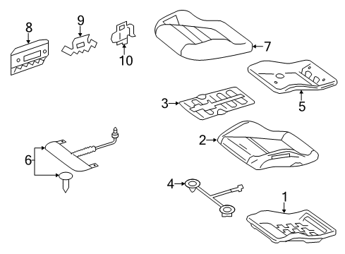 2013 Mercedes-Benz E350 Front Seat Components Diagram 2
