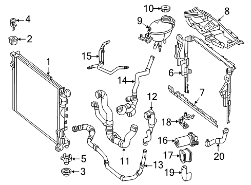 2012 Mercedes-Benz CLS63 AMG Radiator & Components Diagram