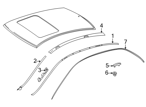 2010 Mercedes-Benz E550 Exterior Trim - Roof Diagram 2