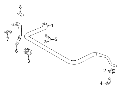 1998 Mercedes-Benz E430 Stabilizer Bar & Components Diagram 2