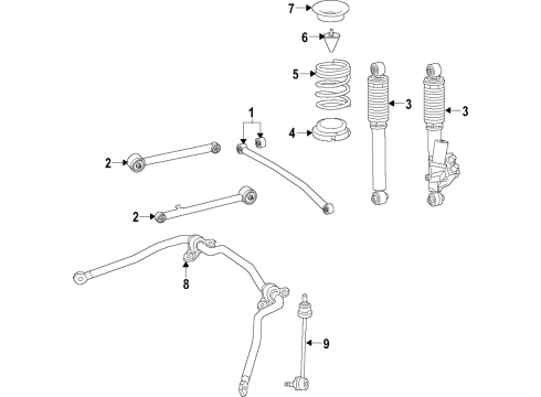 2019 Mercedes-Benz G550 Rear Suspension Components Diagram