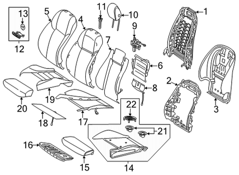 2021 Mercedes-Benz GLC63 AMG Driver Seat Components Diagram 6