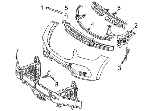 2022 Mercedes-Benz GLE450 SUV Bumper & Components - Front Diagram 3