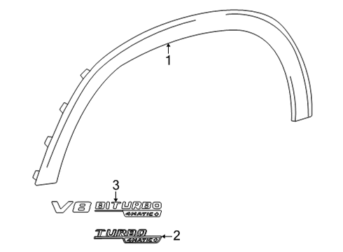 2025 Mercedes-Benz GLE63 AMG S Exterior Trim - Fender Diagram