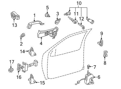 2004 Mercedes-Benz C240 Front Door - Lock & Hardware