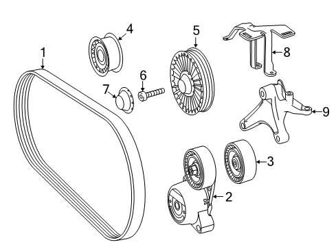 2017 Mercedes-Benz S550 Belts & Pulleys - Belts Diagram 2