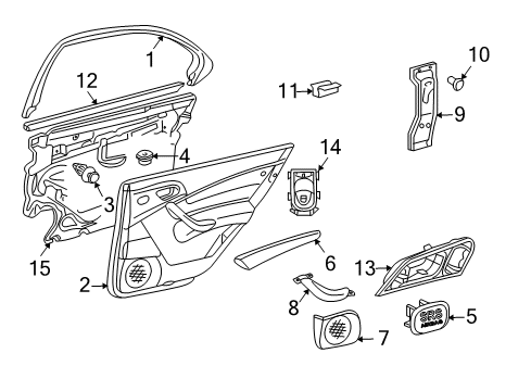 2004 Mercedes-Benz C240 Interior Trim - Rear Door Diagram 2