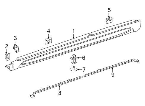 2016 Mercedes-Benz GLA250 Exterior Trim - Pillars Diagram 2