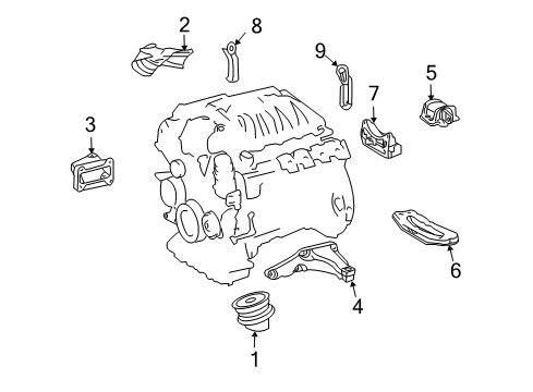 2005 Mercedes-Benz CLK500 Engine & Trans Mounting Diagram