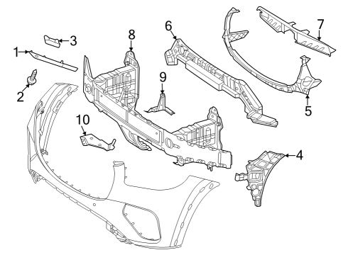 2025 Mercedes-Benz GLS63 AMG Bumper & Components - Front Diagram 2