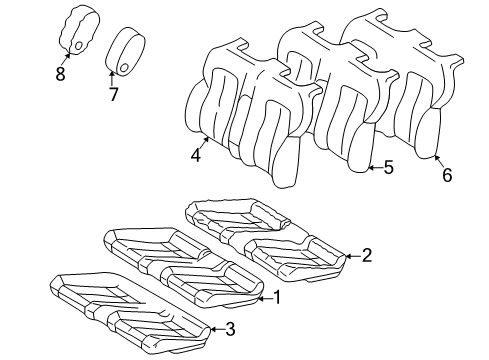 2003 Mercedes-Benz CLK430 Rear Seat Components Diagram