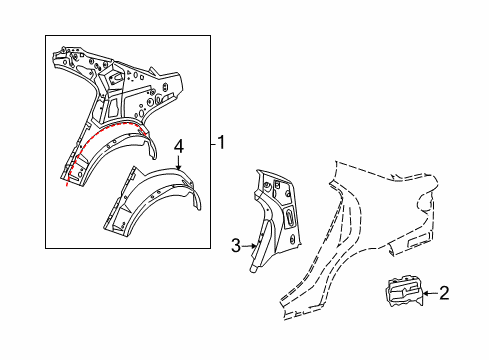 2014 Mercedes-Benz E250 Inner Structure - Quarter Panel
