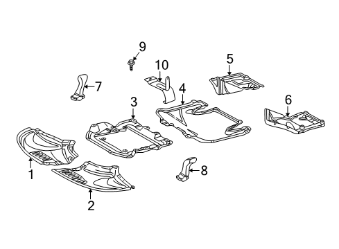 2003 Mercedes-Benz CL500 Splash Shields Diagram