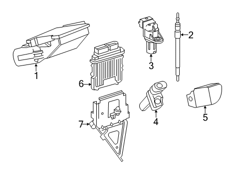 2015 Mercedes-Benz GL350 ECM Bracket Diagram for 166-545-28-40