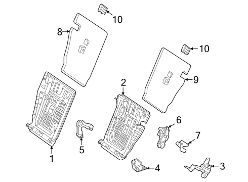 2025 Mercedes-Benz EQS 580 Rear Seat Components Diagram 3