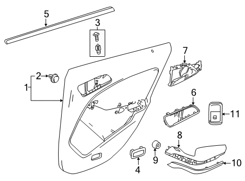 2014 Mercedes-Benz CLA250 Interior Trim - Rear Door