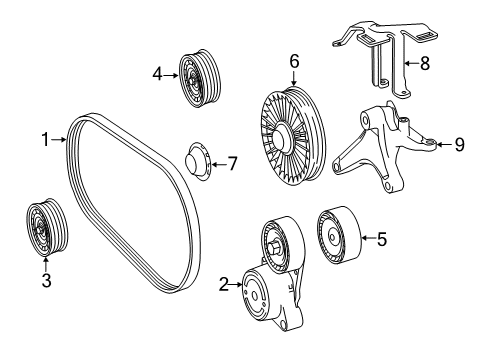 2013 Mercedes-Benz E550 Belts & Pulleys - Belts Diagram 2