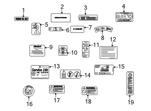 2007 Mercedes-Benz SLK280 Information Labels Diagram