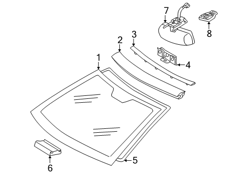 2005 Mercedes-Benz C230 Mirror Inside Diagram for 203-810-24-17-7D43