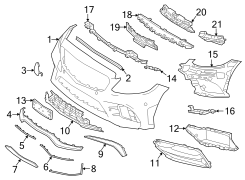 2019 Mercedes-Benz C63 AMG Bumper Cover - Front Diagram 2