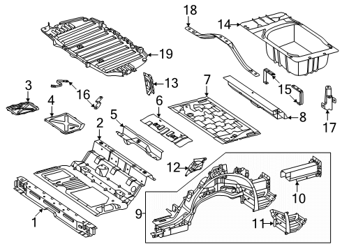 2025 Mercedes-Benz EQS 450+ Rear Floor & Rails